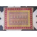 An Indian Pazyryk rug with animals and floral design, wool on cotton, mid 20th C.