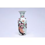 A Chinese famille rose 'nine peaches' vase, 19th/20th C.