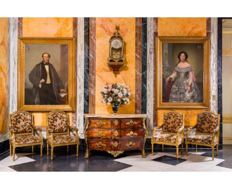 Jan Portielje (1829-1908): Double portrait of Baron Goethals de Mude de Merendreef and Baroness de Schietere de Loppem, oil o