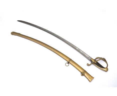 A French saber with engraved blade and copper scabbard, 'Schnitzler &amp; Kirschbaum' mark, First French Empire, first half 1