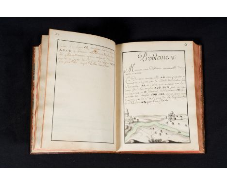Manuscript 'Treaty on practical geometry', ink, pencil and watercolour on paper, 18th C.4to.  Consisting of three parts: meas