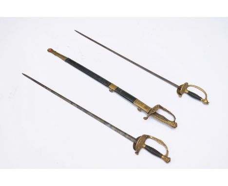 A French Empire officer's saber, an artillery saber and a 'Coulaux &amp; Cie Klingenthal' naval sabre, first half 19th C.L 97