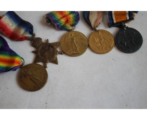 A WWI 1914-1915 STAR MEDAL TRIO,  named to 1537 SJT C. W. Bragger Worc. Yeo.., along with a victory medal named to 2599 Pte. 