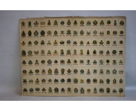 CIGARETTE CARDS - TERRITORIAL ARMY BADGES, a full set of 128 uncut cigarette silks mounted on card