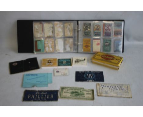 A COLLECTION OF WILLS WOODBINE ADVERTISING BUTTON BADGES and a quantity of assorted vintage cigarette pack fronts etc.