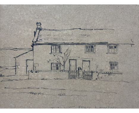 Fred Lawson (British 1888-1968): Cottage in the Dales, pencil sketch signed 16cm x 21cm