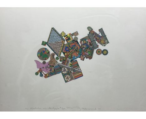 Sir Eduardo Paolozzi (Scottish 1924-2005): 'Study for the Drum Tottenham Court Road Underground', colour print signed titled 