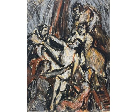 Barry De More (Northern British 1948-2023) after Peter Paul Rubens (Flemish 1577-1640): 'Descent from the Cross', oil pastel 