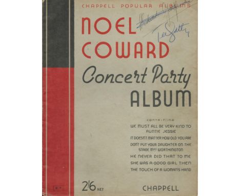 Sir Noel Coward and 2 others Signed The Noel Coward Concert Party Album Music Score Booklet. Signed on first page. 32 pages. 