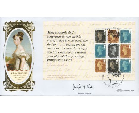 Jennifer Toombs signed Benham cover commemorating Queen Victoria. The first time she was featured on postage stamps. Post mar