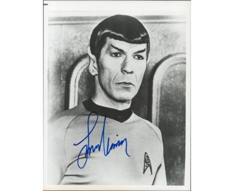 Leonard Nimoy signed Star Trek 10x8 black and white photo. Leonard Simon Nimoy ( March 26, 1931 - February 27, 2015) was an A