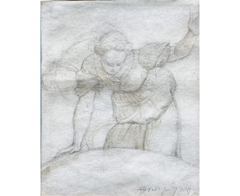 Continental, 19th century, Old Master study, inscribed in pencil 'Vatican, Jan 1817', pencil and colour, 16cm x 12.5cm.