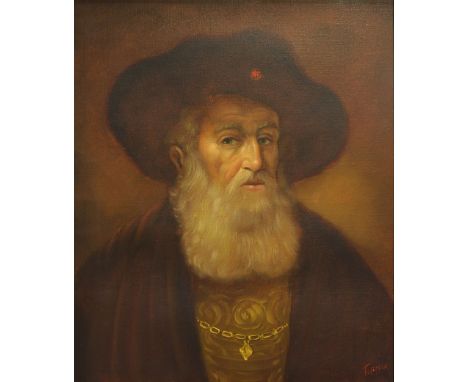 Topman, Portrait of an Old Man, signed, oil on canvas, 60cm x 51cm, framed.