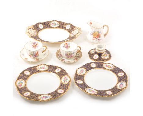 A Copeland Spode part dessert service, retailed by Waring and Gillow Ltd, some damages; a collection of Royal Doulton Floral 