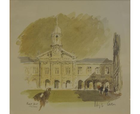After Sir Hugh Casson, Front Court [Oxford], signed and numbered in pencil 172/500, colour print, 27cm x 28cm, framed and gla