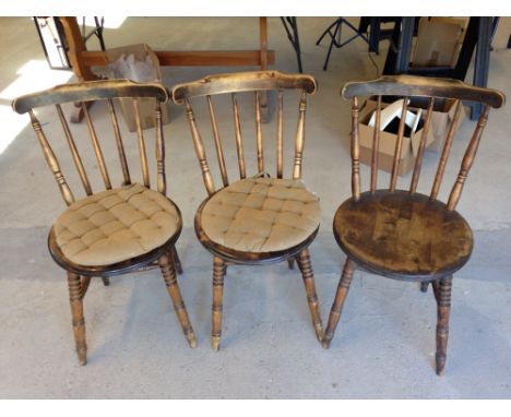 3 vintage stick back chairs.  