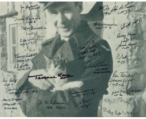 WW2 POWs multiple signed 10 x 8 photo of Harry Wings Day. Signed by 24 RAF POWs inc. W/O John Banfield 207 sqn, W/O Phil Bate