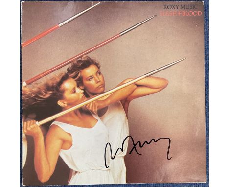 Brian Ferry signed Roxy Music record vinyl cover complete with LP disc. Signed on the front by Ferry in black marker pen. Rox