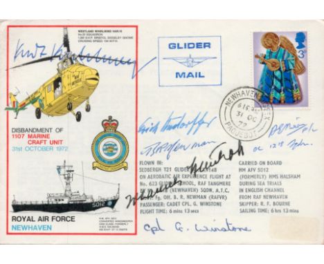 WW2 Luftwaffe aces multiple signed RAF cover. Includes Erich Rudorffer, Johannes Steinhoff and one other Kurt? plus crew who 