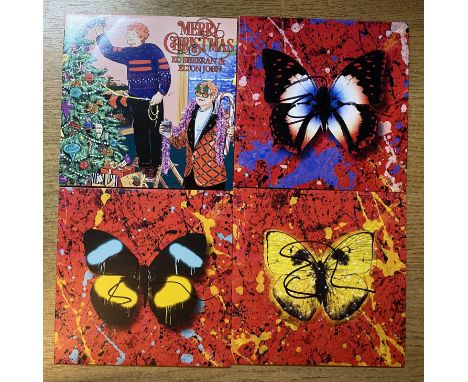Ed Sheeran collection includes 4 signed cd sleeve cases includes Merry Christmas, Overpass Graffiti, Shivers and 2 Step. Disc