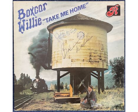 Boxcar Willie signed Take Me Home vinyl record cover complete with LP disc. Lecil Travis Martin (September 1, 1931 - April 12
