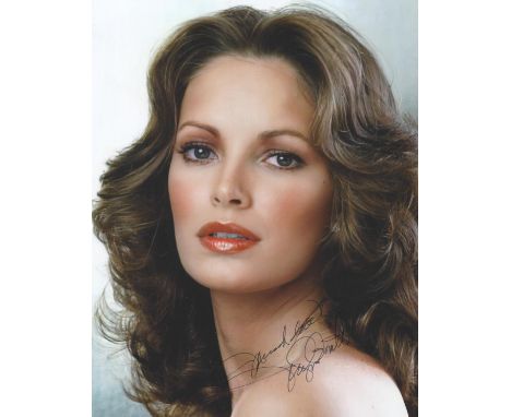 Jaclyn Smith signed stunning 10 x 8 inch colour portrait photo.&nbsp;American actress and businesswoman. She is best known fo