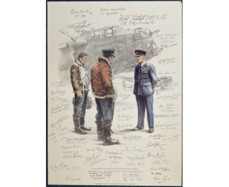 WW2 45 Signed Gil Cohen Colour Print Titled My Old Lags. Limited Edition 140/200. Signatures in pencil to include H Merrick, 