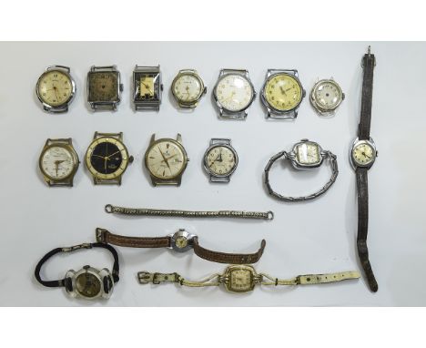 Collection Of Wristwatches Spares Or Repair, Makes To Include Newmark, Buler, Orola, Waldman, Timex etc Mostly Mid 20thC, Man