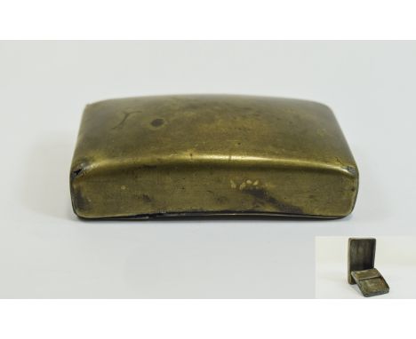 Late 18th / Early 19th Century Brass Snuff Box with convex lid, 1 1/2" x 3"