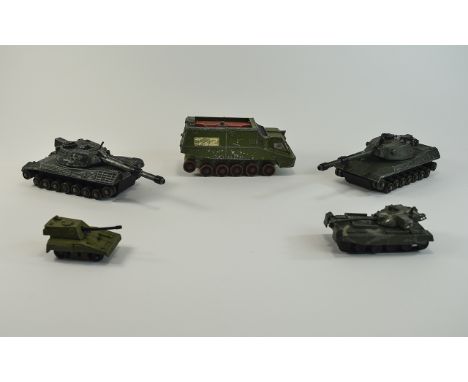 Dinky Toys - Vintage German Leopard Cast Metal Model Battle Tanks ( 2 ) Tanks In Total + a Dinky Toys Vintage Shado Z - Die c