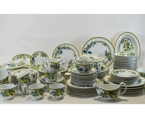 Royal Worcester Rio Dinner Service Circa 1993 dishwasher, microwave and freezer safe. Comprising 12 Dinner plates, 14 Sides p