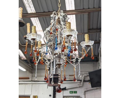 CHRISTOPHER WRAY ANITA PENDANT LIGHT, 105cm W drop approx, five branch. 