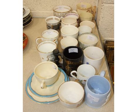 A Clarice Cliff Elizabeth II Coronation cup, saucer and plate, a Doulton Queen Victoria Diamond Jubilee beaker 'Skelton-in-Cl
