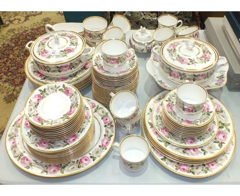 Approximately 96 pieces of Royal Worcester 'Royal Garden' teaware and dinnerware, 70 red back stamp, 26 black back stamp, (so