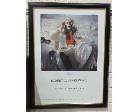 After Robert O. Lenkiewicz, 'Project 18 - The Painter with Women, Observation on The Theme of the Double', a framed poster si