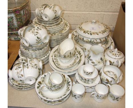 Approximately ninety pieces of Wedgwood 'Beaconsfield' dinner, tea and coffee ware, five modern miniature ceramic jugs and bo