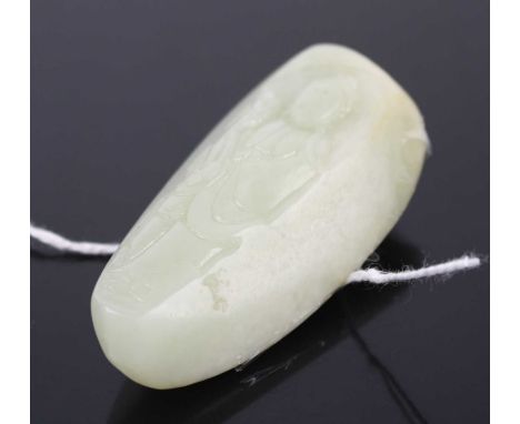 A modern celadon jade carving, 67g, 7cm