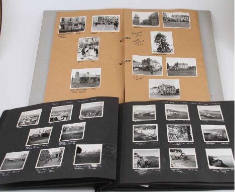 A collection of vintage photograph albums to include architectural and topographical scenes 