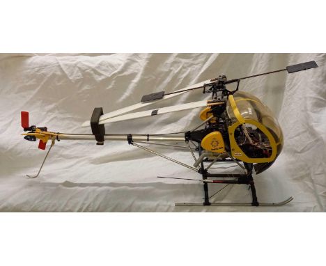 HUGHES 300C R.C HELICOPTER WITH ENGINE, NOT KNOWN IF WORKING