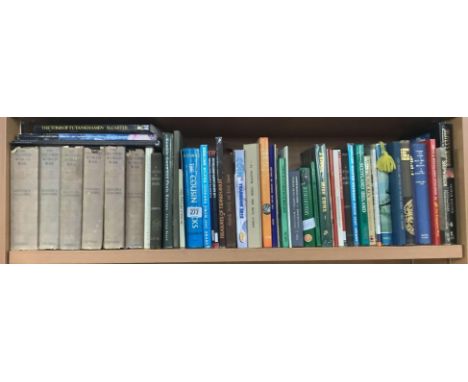 SHELF OF MAINLY HARDBACK BOOKS, INCL: 6 VOLUMES OF WWII BY WINSTON CHURCHILL