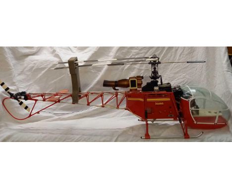 HIROBO LAMA R.C HELICOPTER WITH ENGINE, NOT KNOWN IF COMPLETE OR WORKING