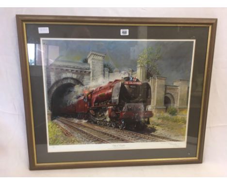 F/G LIMITED EDITION PRINT OF THE STEAM ENGINE CITY OF LONDON, SIGNED BY THE ARTIST TERENCE CUNEO, 31" X 25.5"