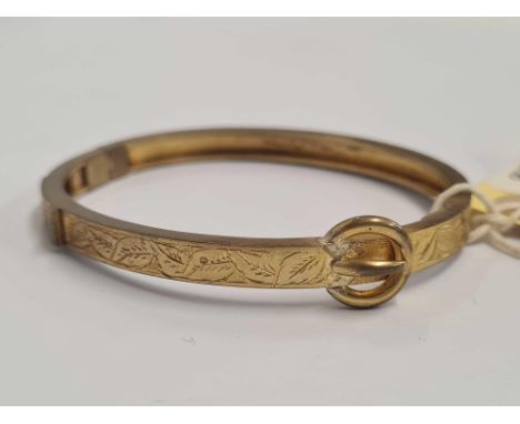 A VICTORIAN ROLLED GOLD BELT BUCKLE BANGLE WEIGHT 14G 
