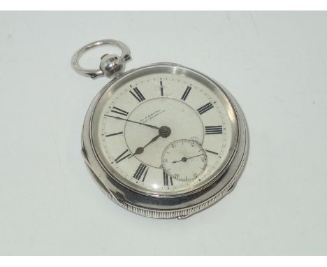 Hallmarked silver key wind pocket watch. Assay Chester 1898. Working at lotting up.P&P group 1 (£16 for the first item and £1