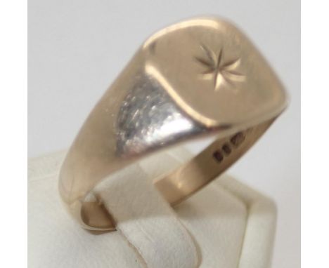 9ct gold gents signet ring, size X/Y, 4.2gP&P group 1 (£16 for the first item and £1.50 for subsequent items) 