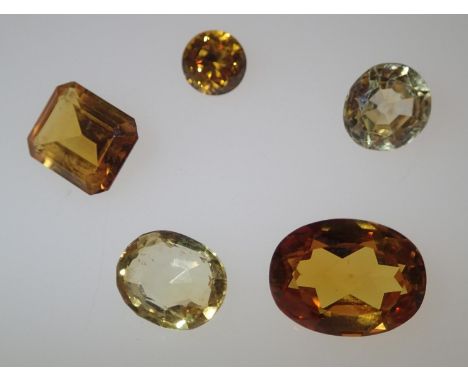 Loose gemstones: yellow sapphires, largest stone weighing 10ctsPlease note gemstones listed have been tested with Presidium D