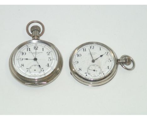 Two white metal pocket watches by New York Standard Watch Co and Edgar H Wilks of WrexhamP&P group 1 (£16 for the first item 