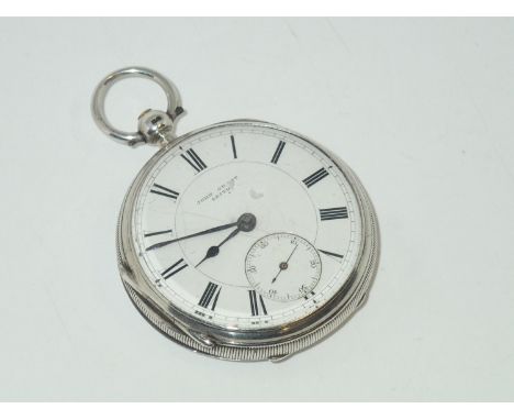 Hallmarked silver key wind pocket watch assay Chester 1888. John Grant Leigh. Working at lotting up.P&P group 1 (£16 for the 