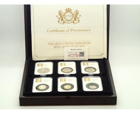 Boxed Datestamp full twelve coin proof set for 2014 in a hardwood presentation box with certificateP&P group 1 (£16 for the f