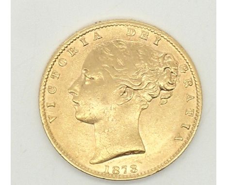 1873 Sydney Mint shield back full sovereign P&P group 1 (£16 for the first item and £1.50 for subsequent items) 